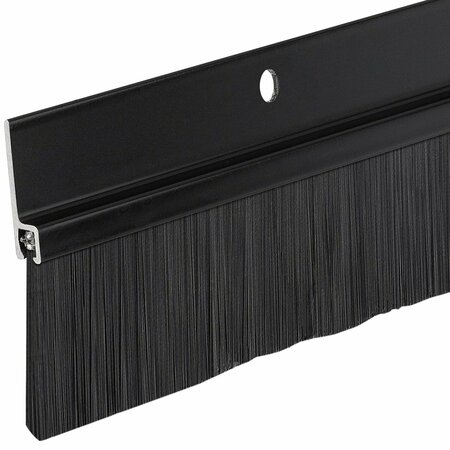 RANDALL 7' Black Aluminum Brush Door Sweep For Gap Up To 1 1/2" 7 FT BS-220-BLK